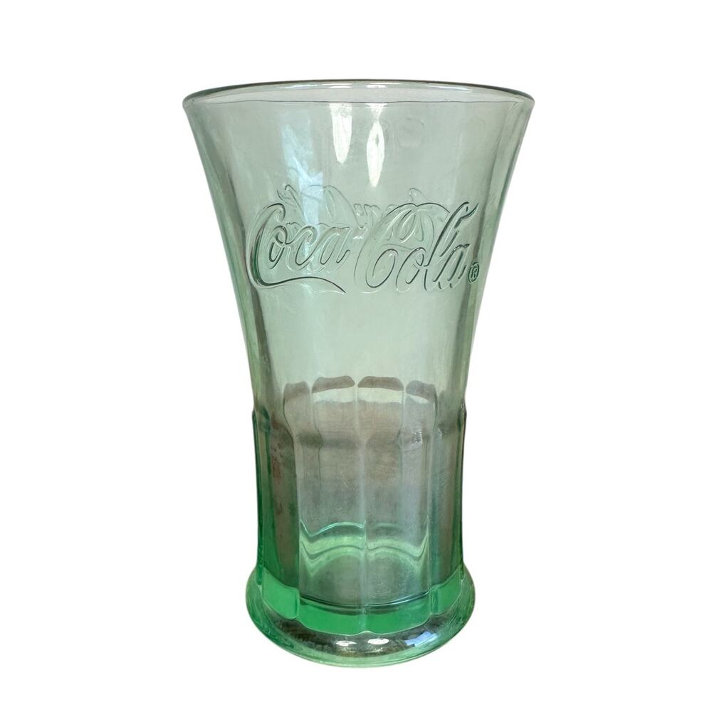 Vintage Coca Cola Libbey Green 16oz Flared Top Beverage Soda Float Glass Heavy